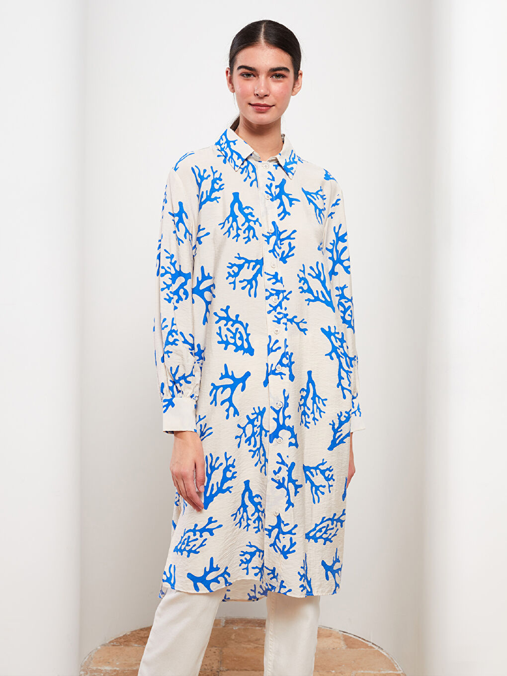 Patterned Women's Shirt Tunic