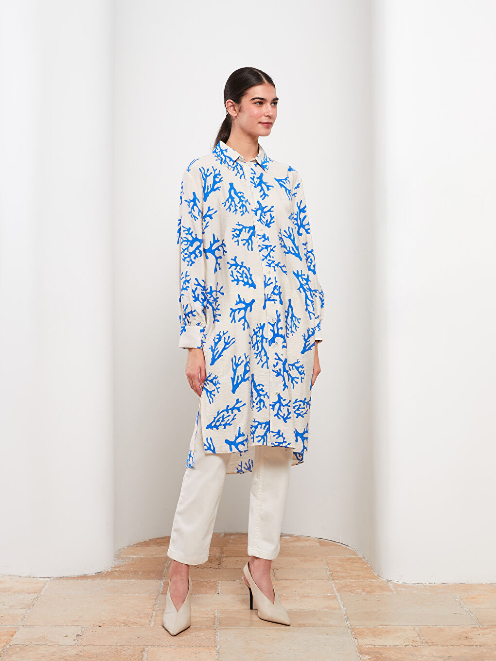 Patterned Women's Shirt Tunic-2