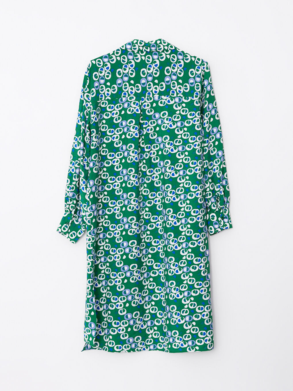 Yeşil Desenli Kadın Gömlek Tunik-6