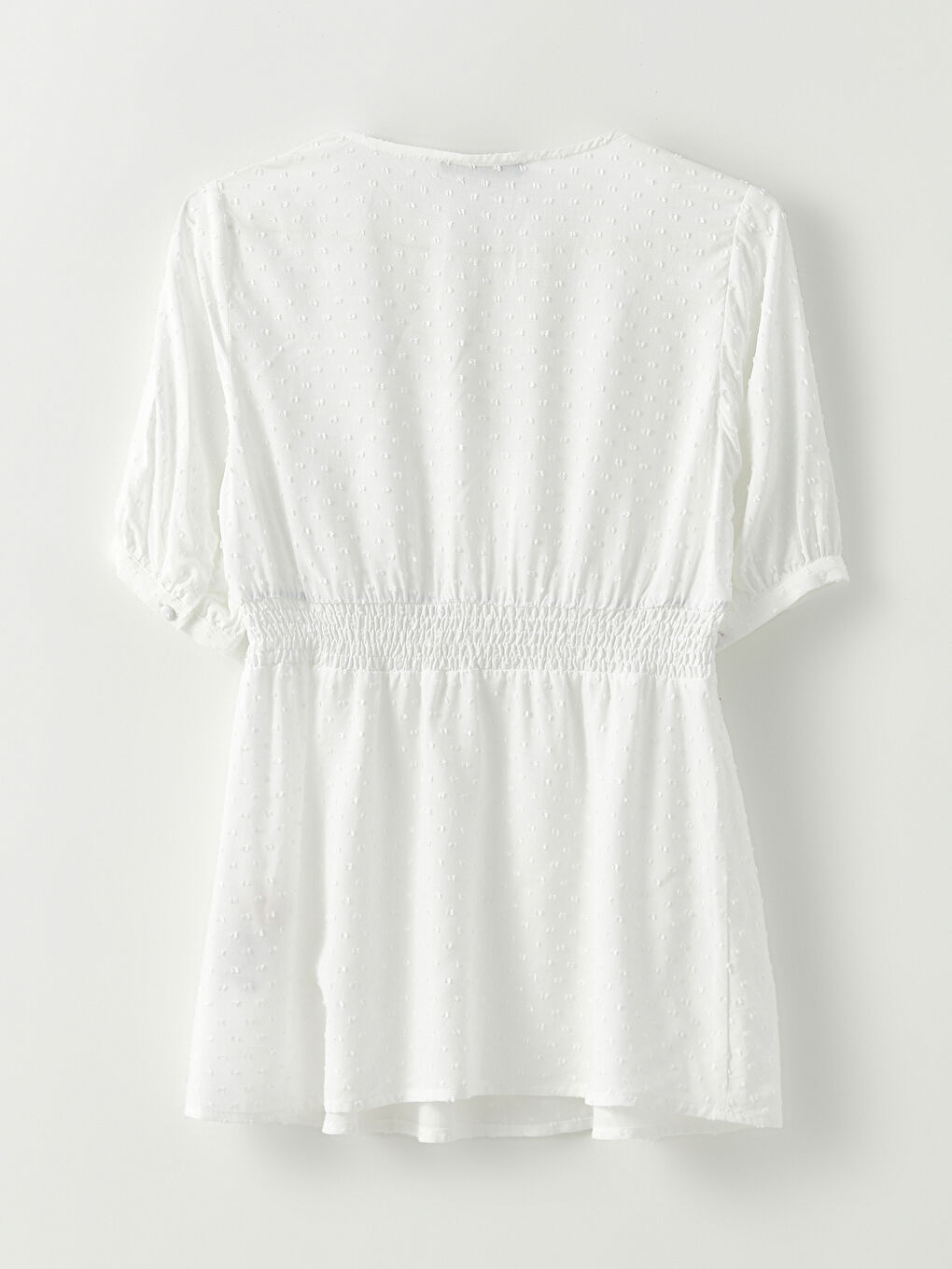 V Neck Self Patterned Short Sleeve Viscose Maternity Blouse-6