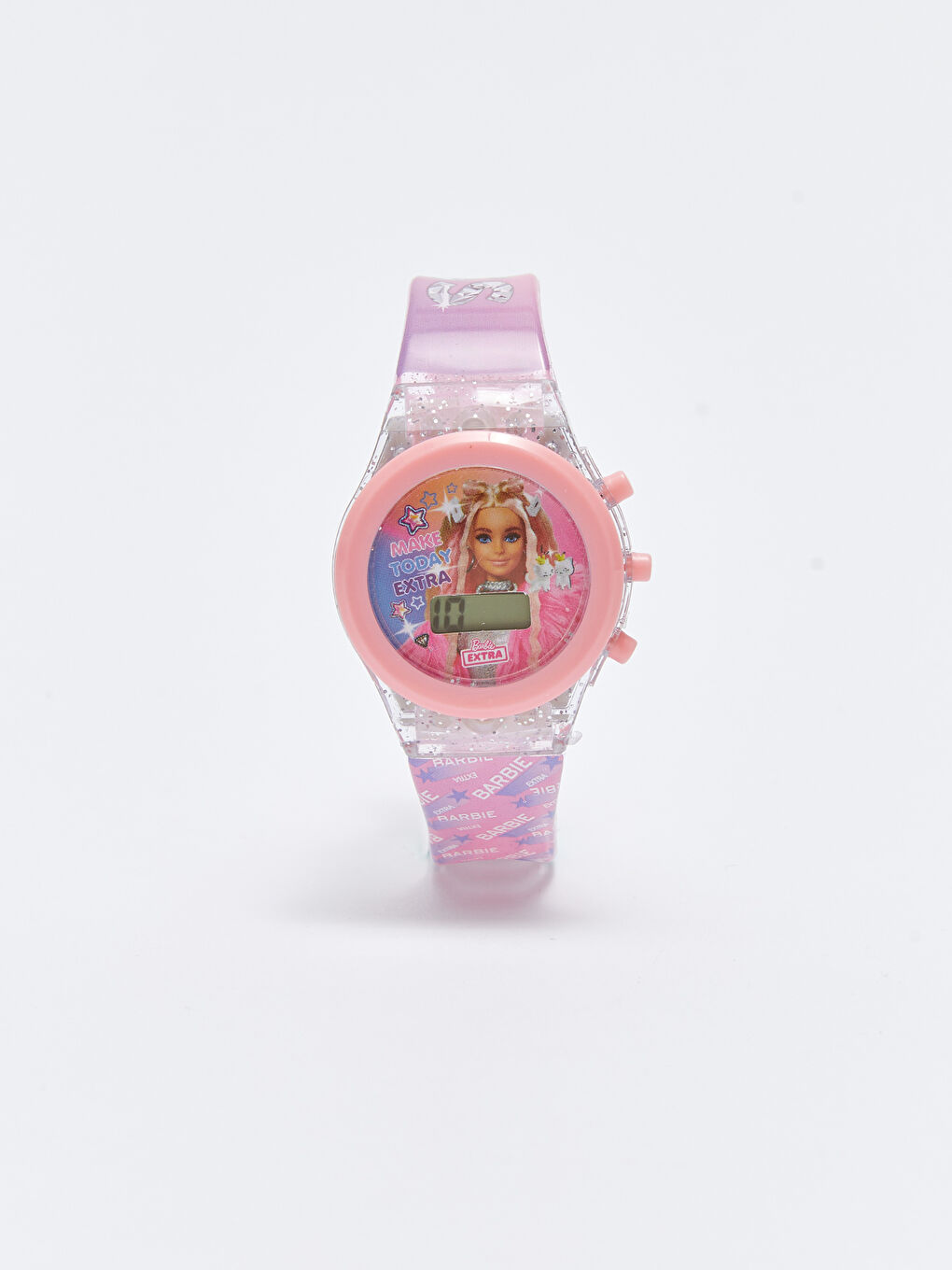 Karışık Barbie Lisanslı Işıklı Kız Çocuk Dijital Kol Saati-1