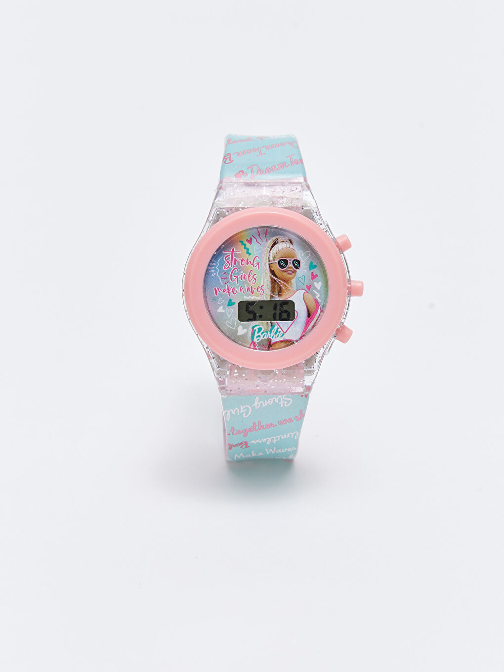Karışık Barbie Lisanslı Işıklı Kız Çocuk Dijital Kol Saati-1