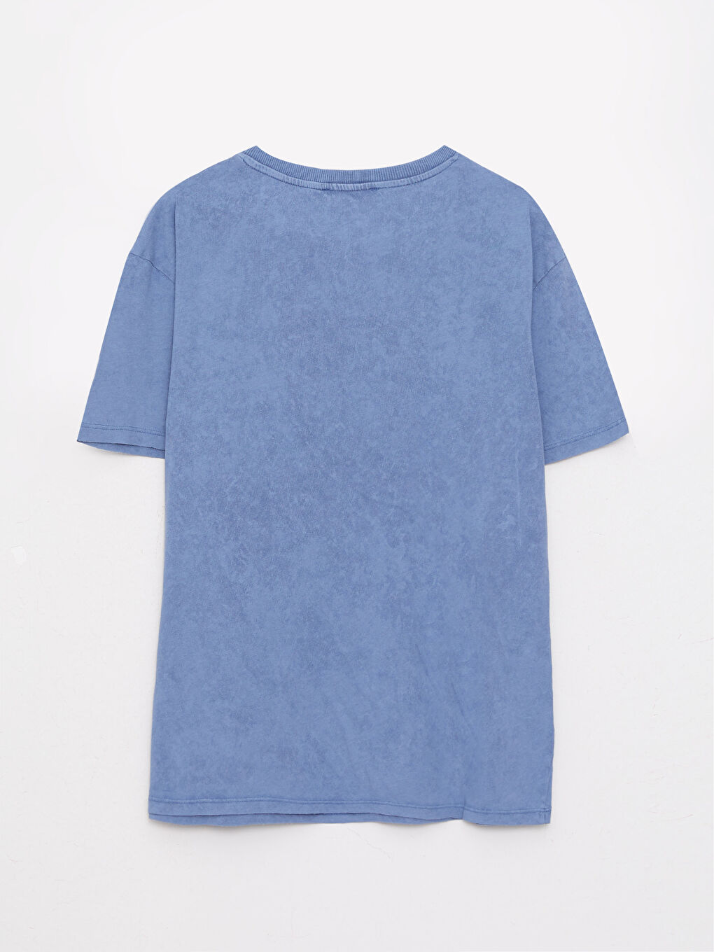 Mavi Bisiklet Yaka Baskılı Kısa Kollu Pamuklu Kadın Tişört-6