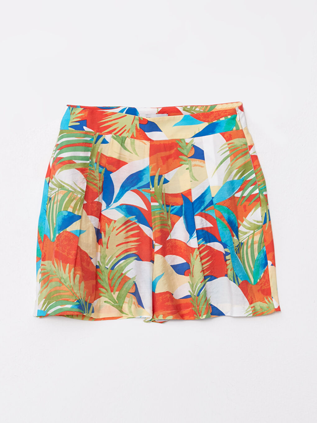 Karışık Yüksek Bel Rahat Kalıp Desenli Kadın Şort-12