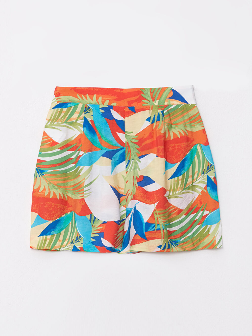 Karışık Yüksek Bel Rahat Kalıp Desenli Kadın Şort-13