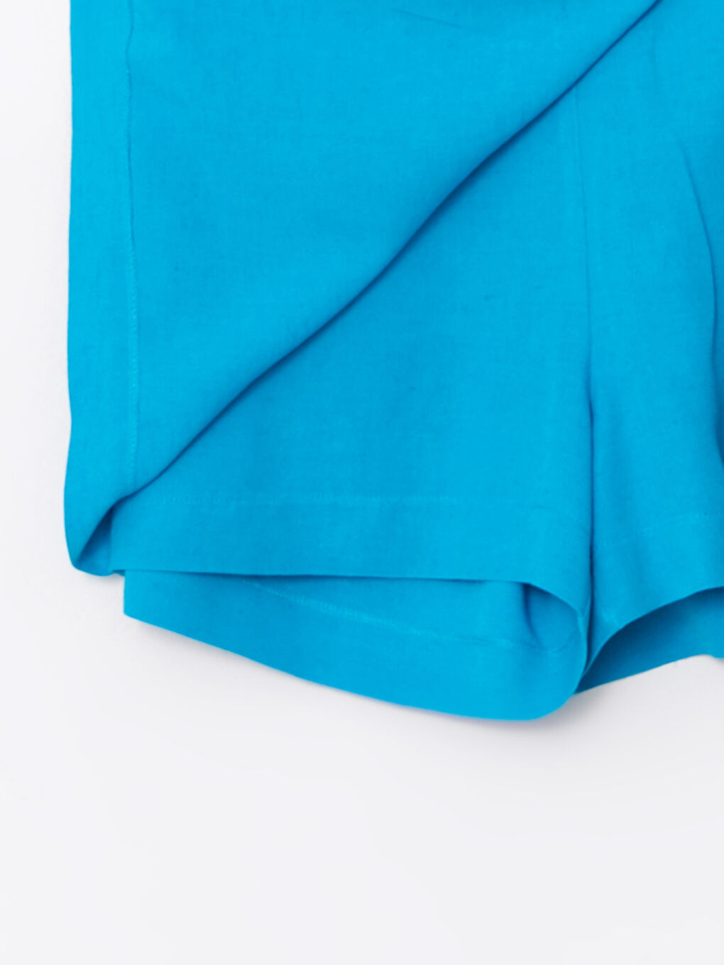 Turkuaz Kadın Yüksek Bel Düz Şort Etek-6