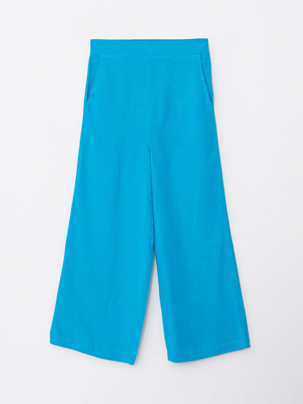 әйелдерге арналған қалта детальды жоғары белді кең шалбар-10