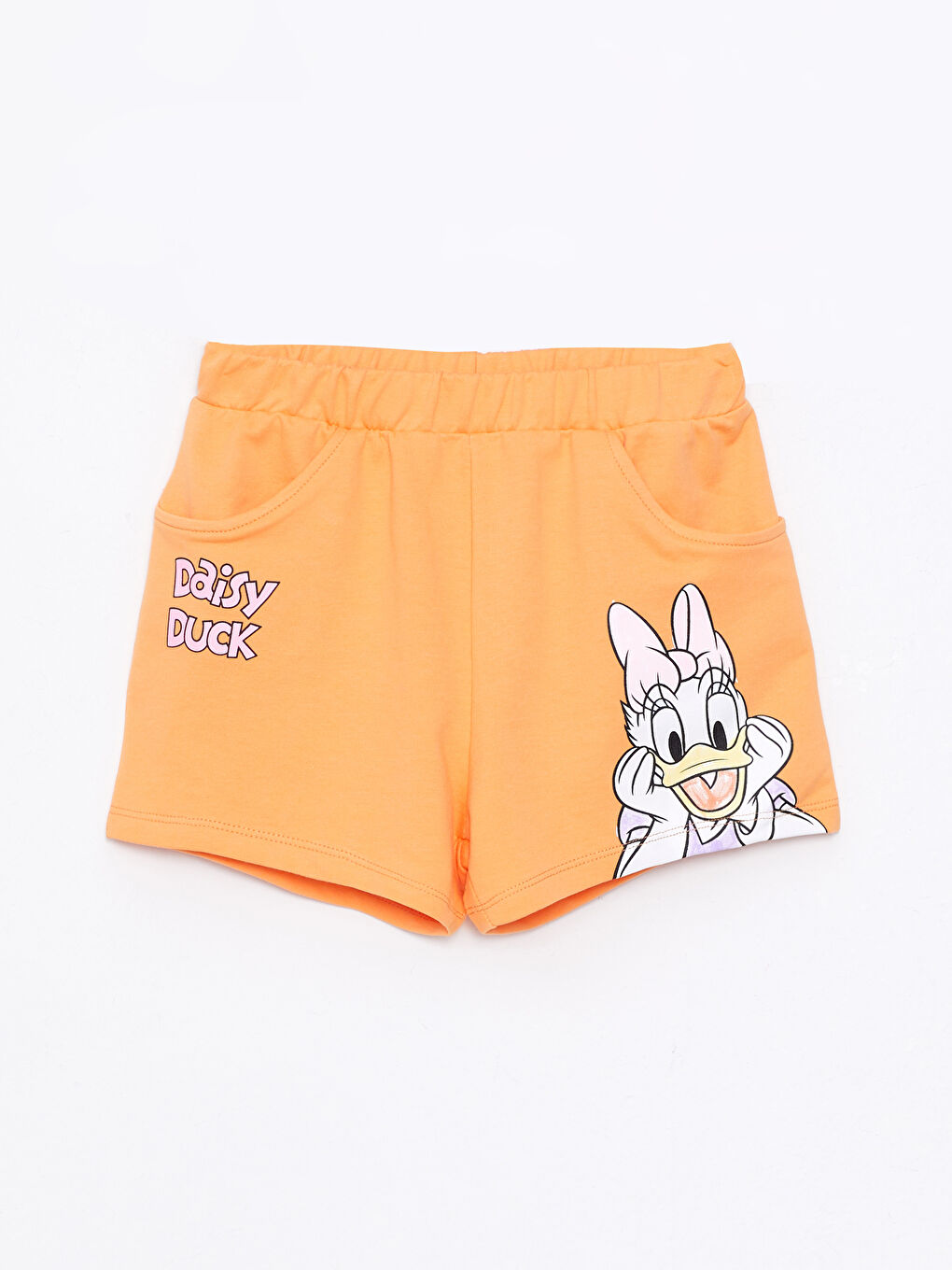 LCW Kids Elastic Waist Daisy Duck Printed Girl's Shorts -S2MS77Z4-FLS