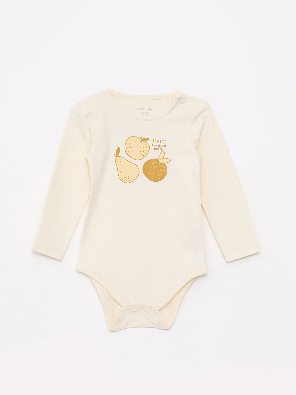 Ekru Bisiklet Yaka Uzun Kollu Baskılı Erkek Bebek 3'lü Takım-1