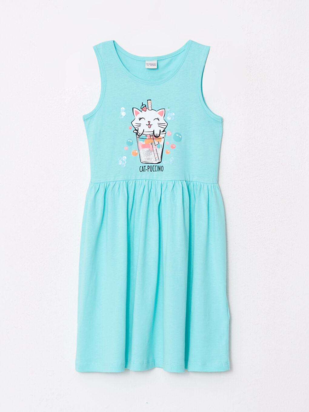 Crew Neck Printed Girls' Dress