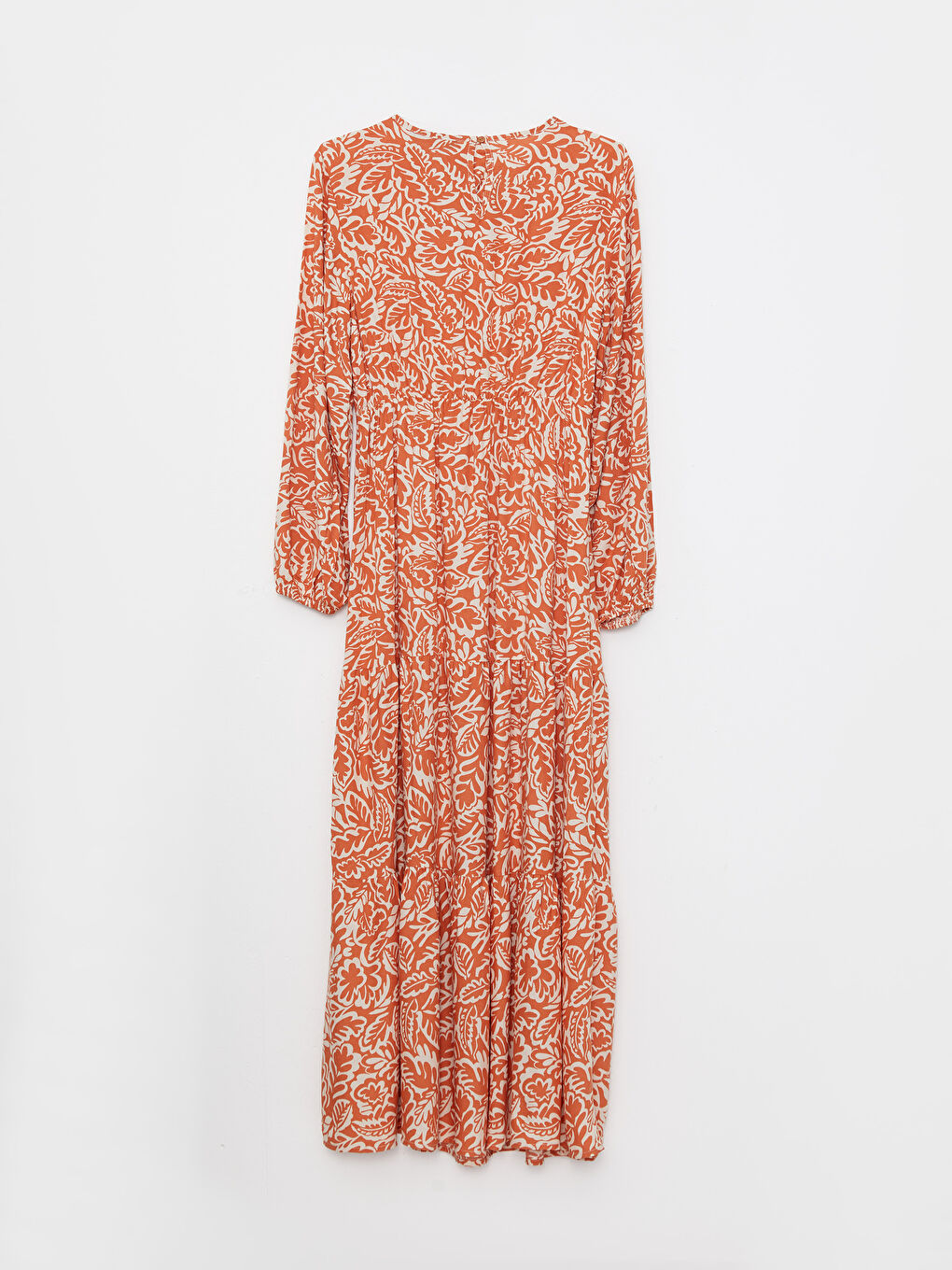 Crew Neck Patterned Long Sleeve Viscose Women's Dress -S2MT25Z8-KTU