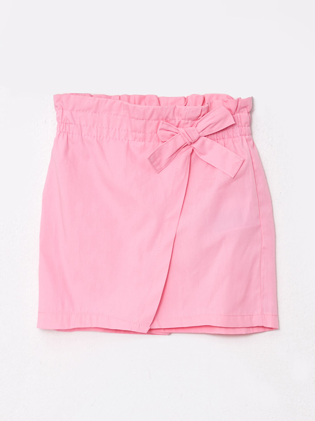 Pembe Beli Lastikli Basic Poplin Kız Çocuk Şort Etek