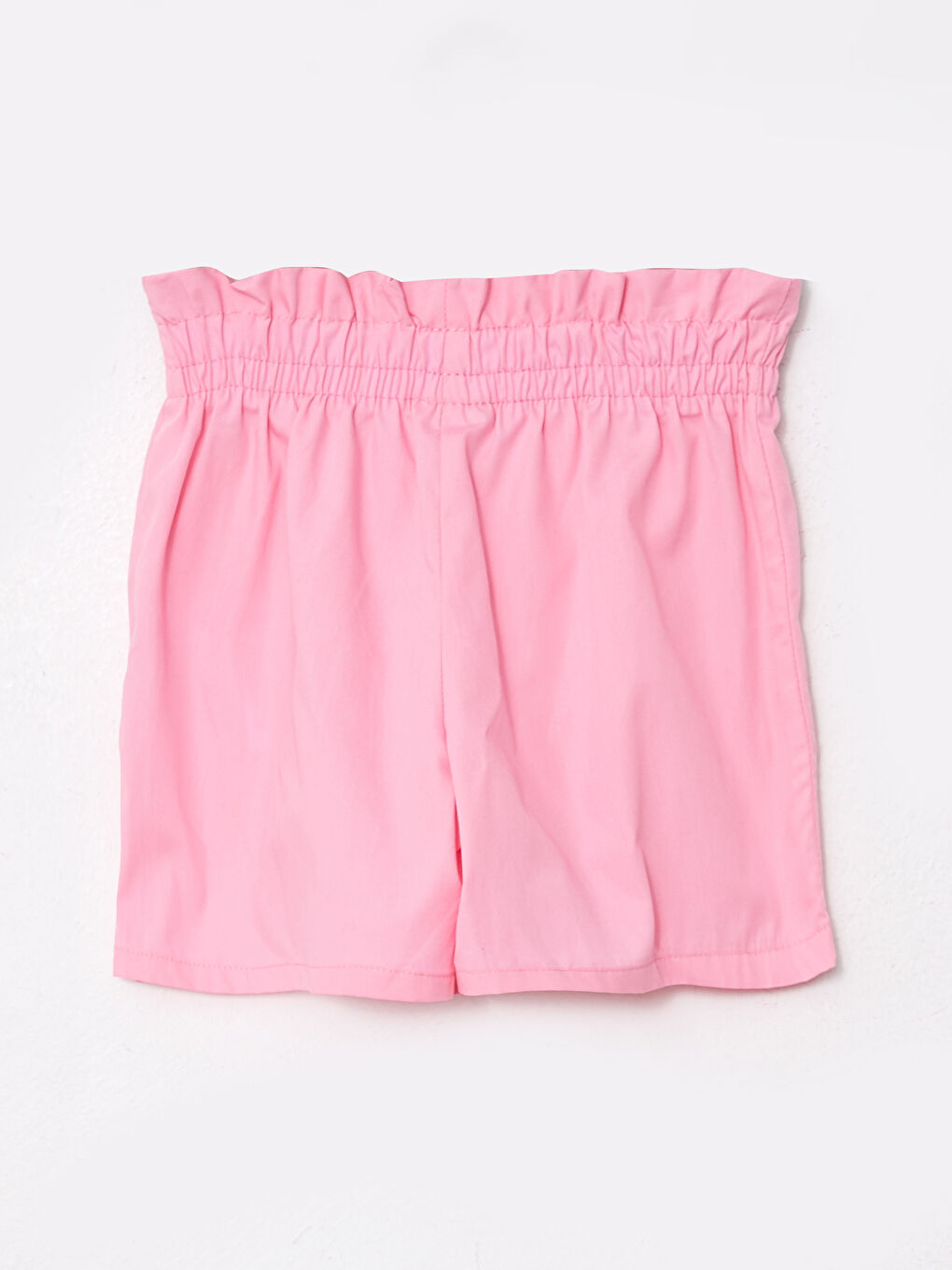 Pembe Beli Lastikli Basic Poplin Kız Çocuk Şort Etek-1