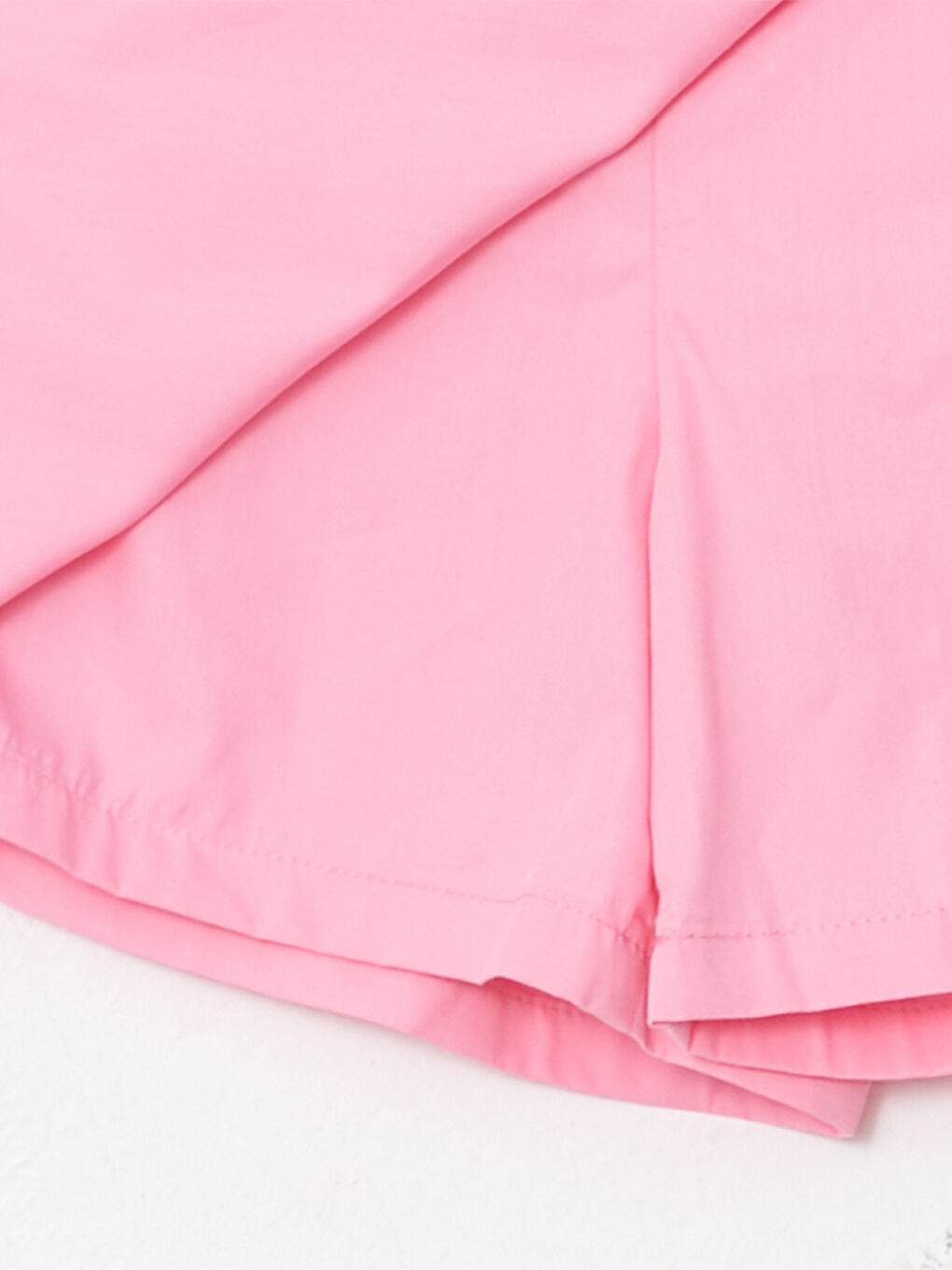 Pembe Beli Lastikli Basic Poplin Kız Çocuk Şort Etek-2