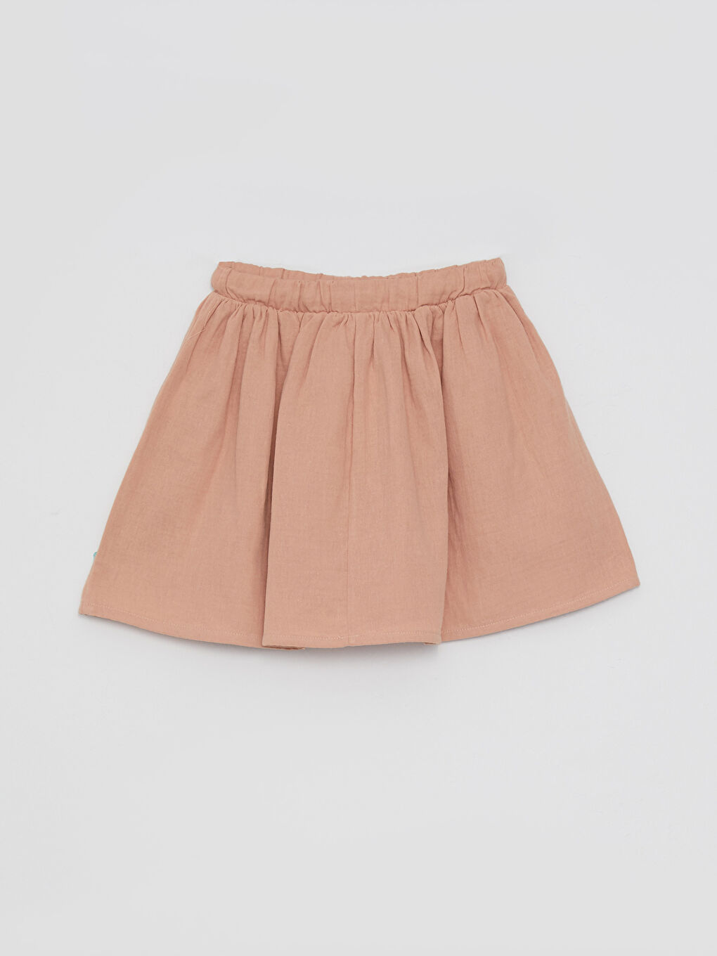 Kahverengi Beli Lastikli Basic Kız Çocuk Etek-1