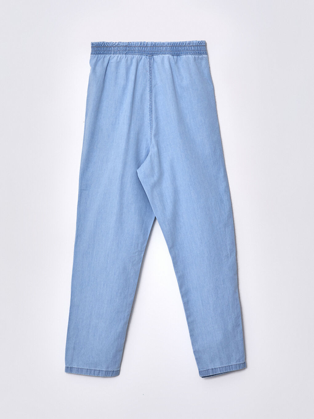 İndigo Beli Lastikli Basic Kız Çocuk Jean Pantolon-1