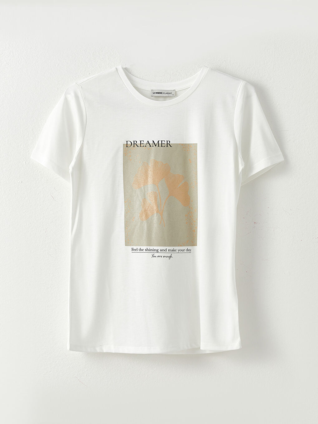 Crew Neck Printed Cotton Women's T-Shirt-5