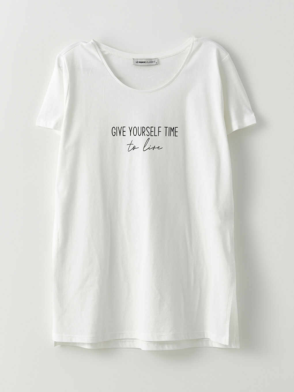 Crew Neck Printed Short Sleeve Cotton Women's T-shirt-5