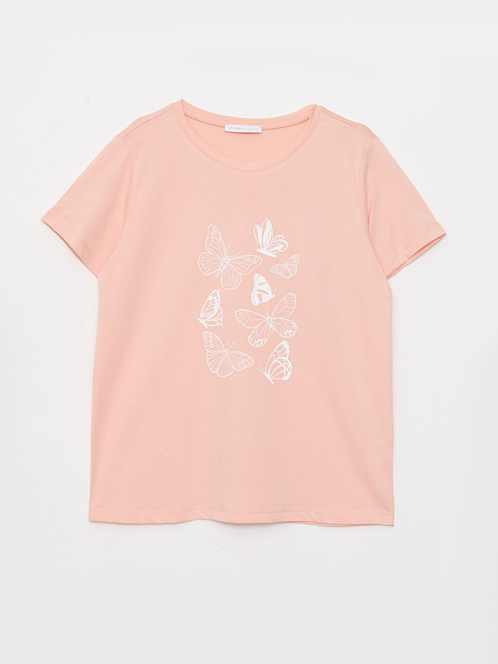 Crew Neck Printed Short Sleeve Cotton Women's T-shirt-5