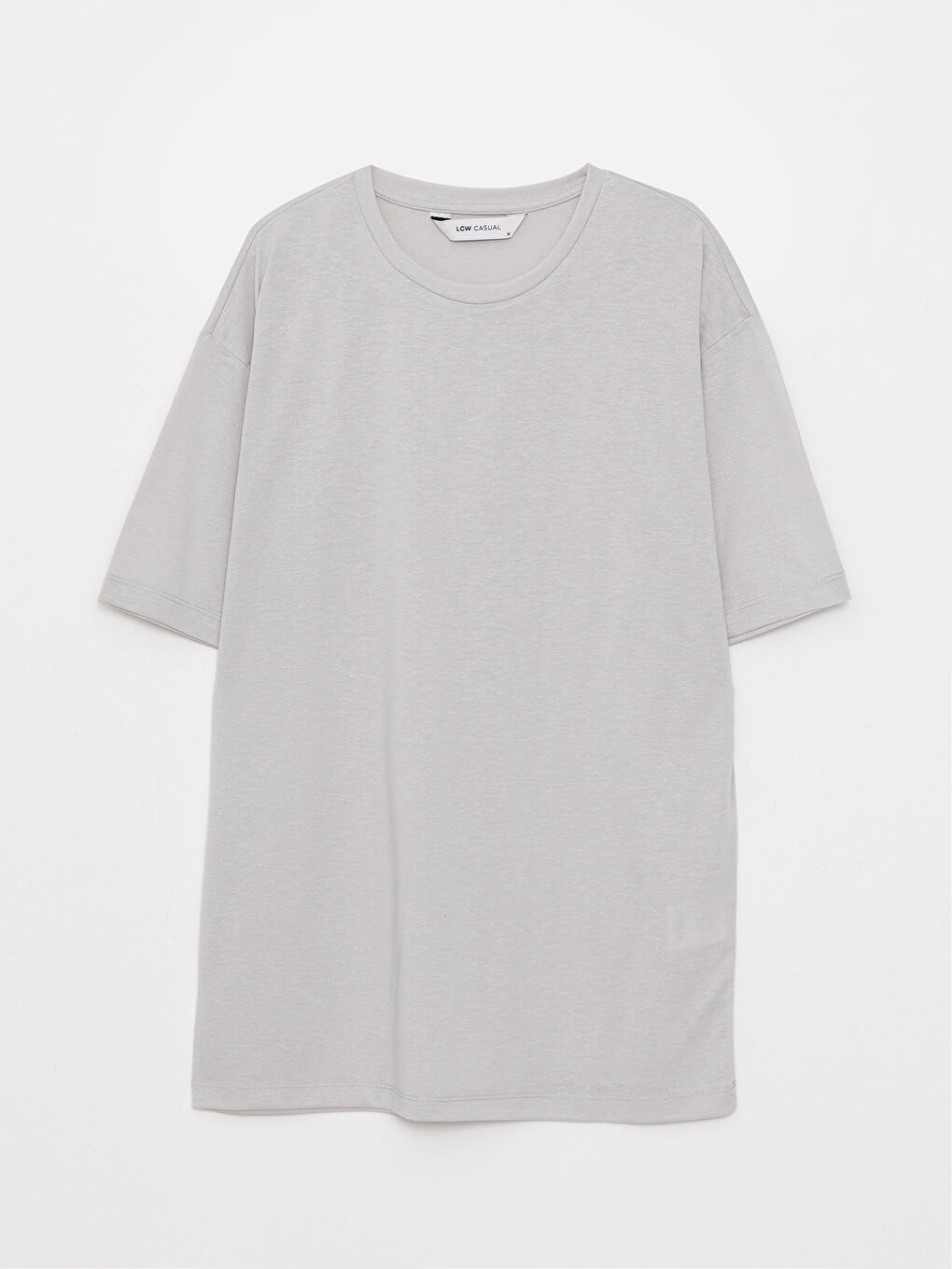 Gri Bisiklet Yaka Kısa Kollu Erkek Tişört-5