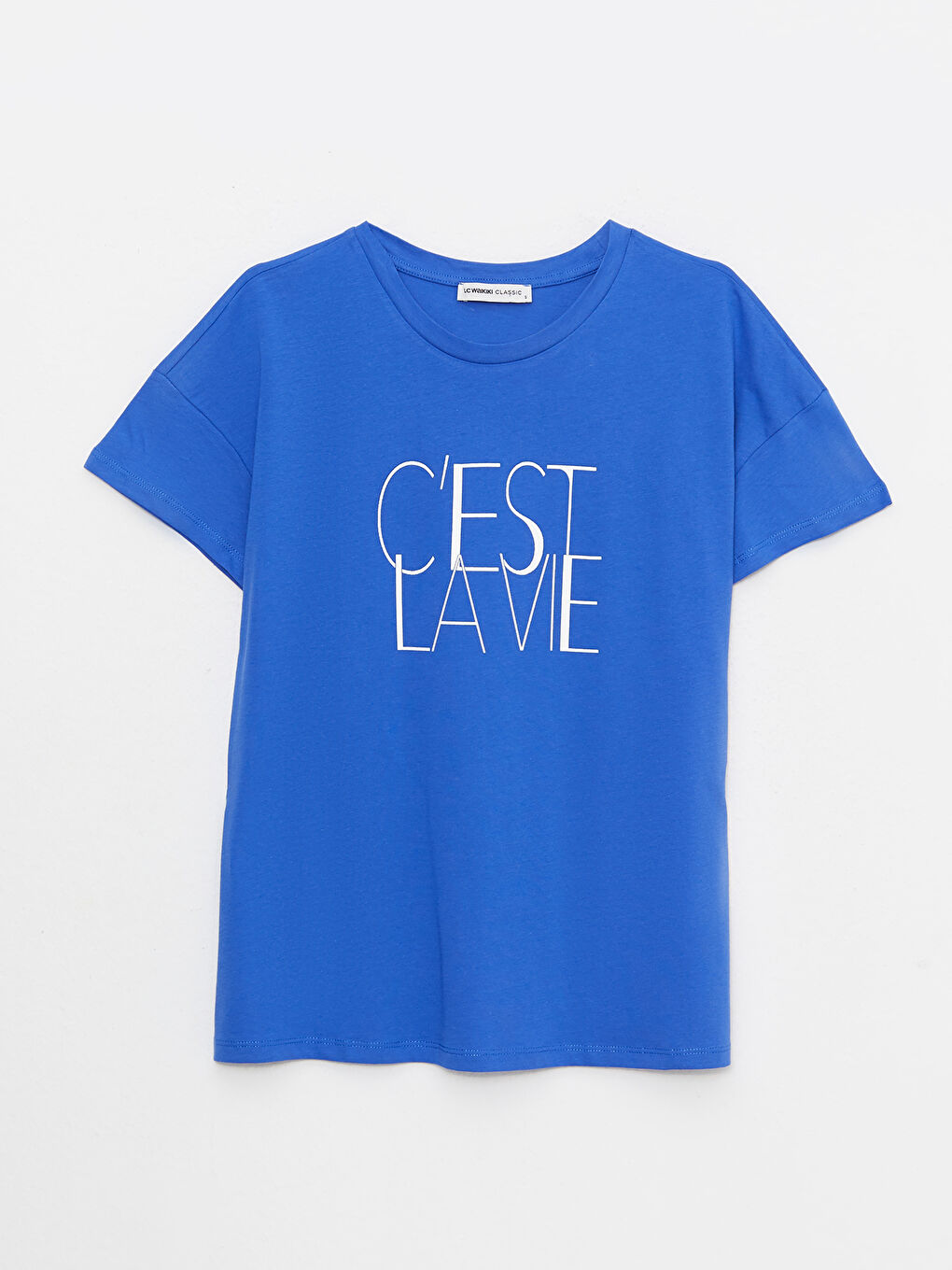 Crew Neck Printed Short Sleeve Cotton Women's T-shirt-5