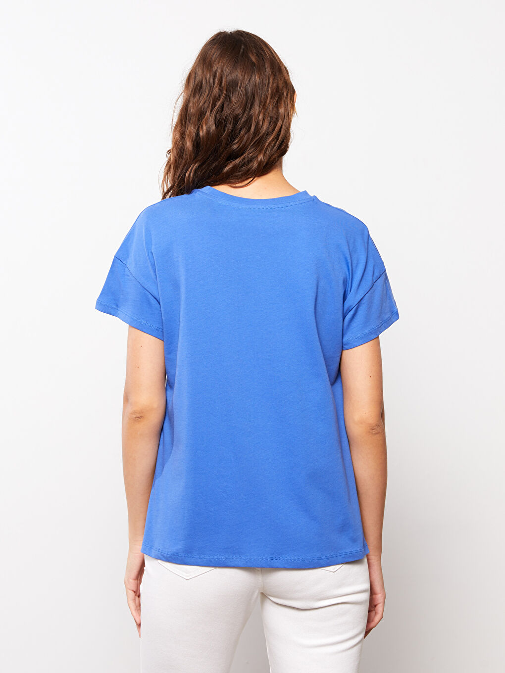 Crew Neck Printed Short Sleeve Cotton Women's T-shirt-4