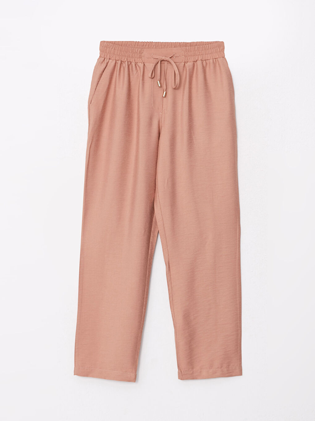 Kahverengi Rahat Kalıp Düz Cep Detaylı Kadın Pantolon-5