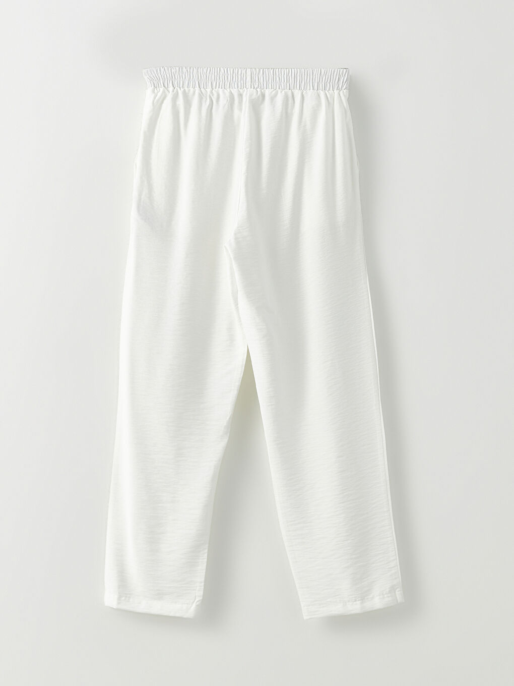 Ekru Rahat Kalıp Düz Cep Detaylı Kadın Pantolon-7