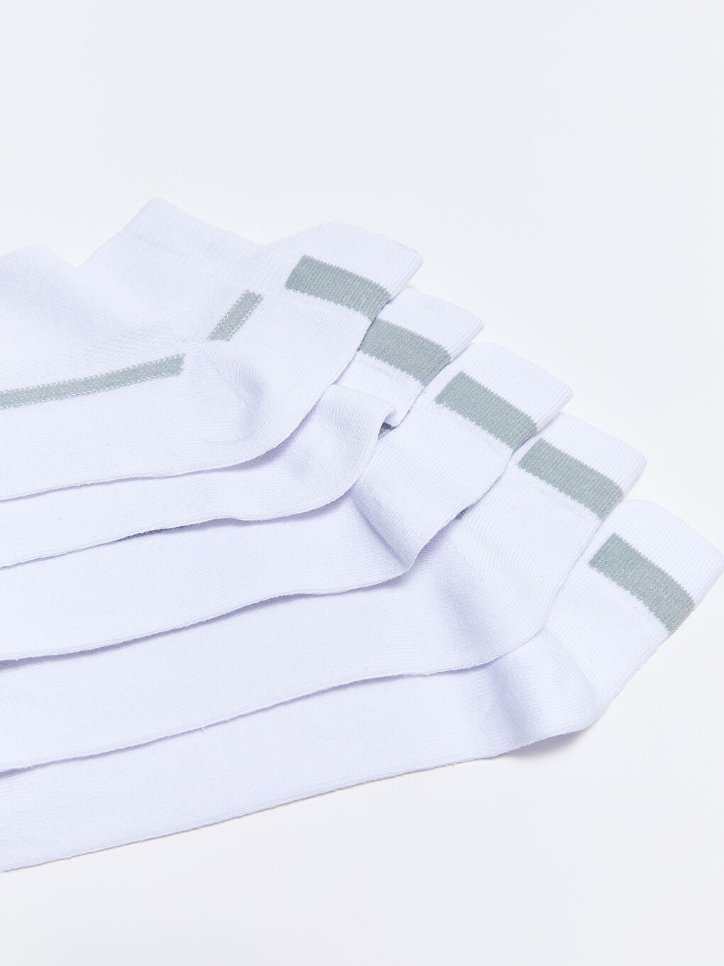 Beyaz Desenli Erkek Spor Patik Çorap 5'li-2