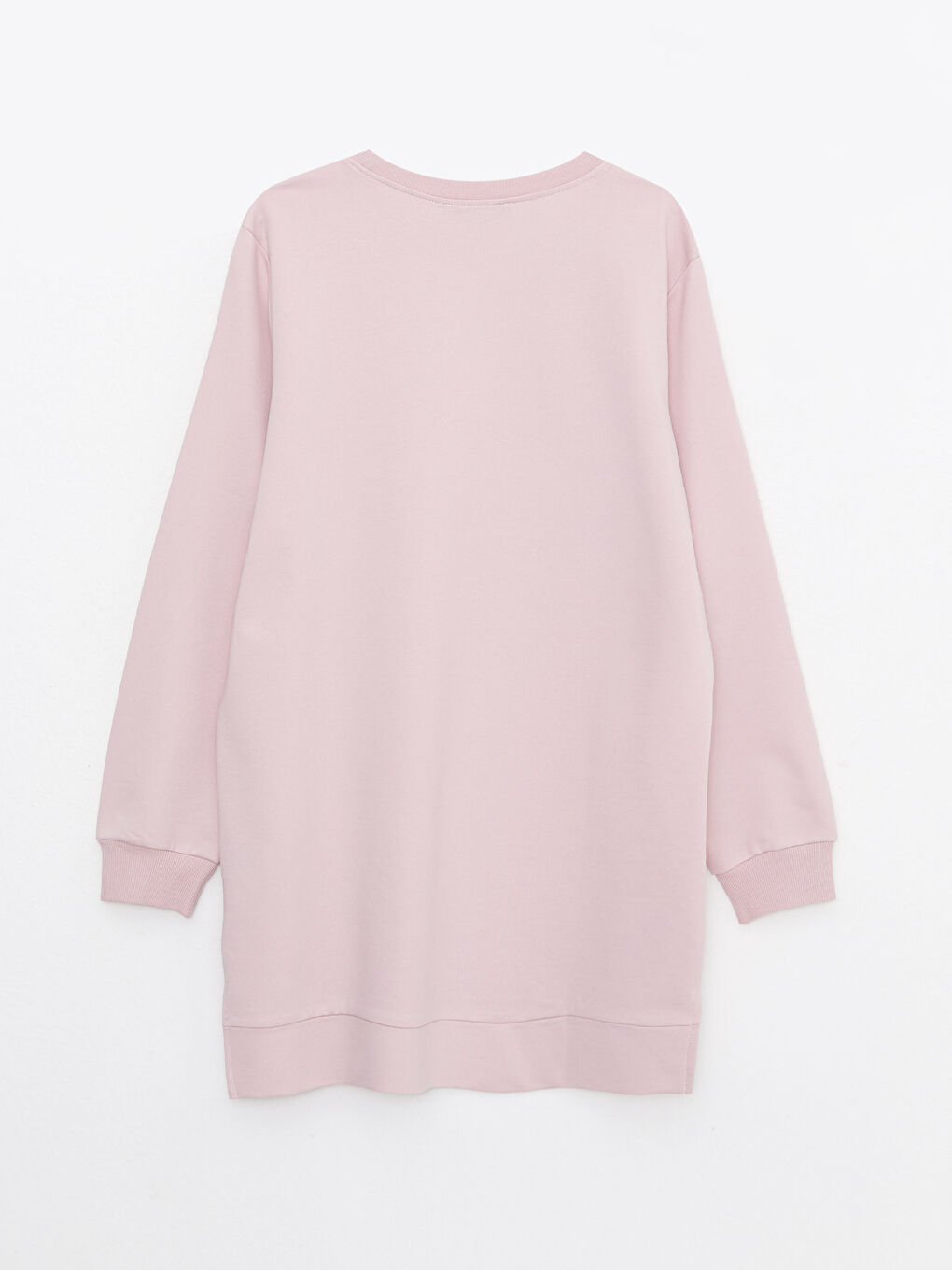 Crew Neck Plain Long Sleeve Women's Sweatshirt Tunic-6