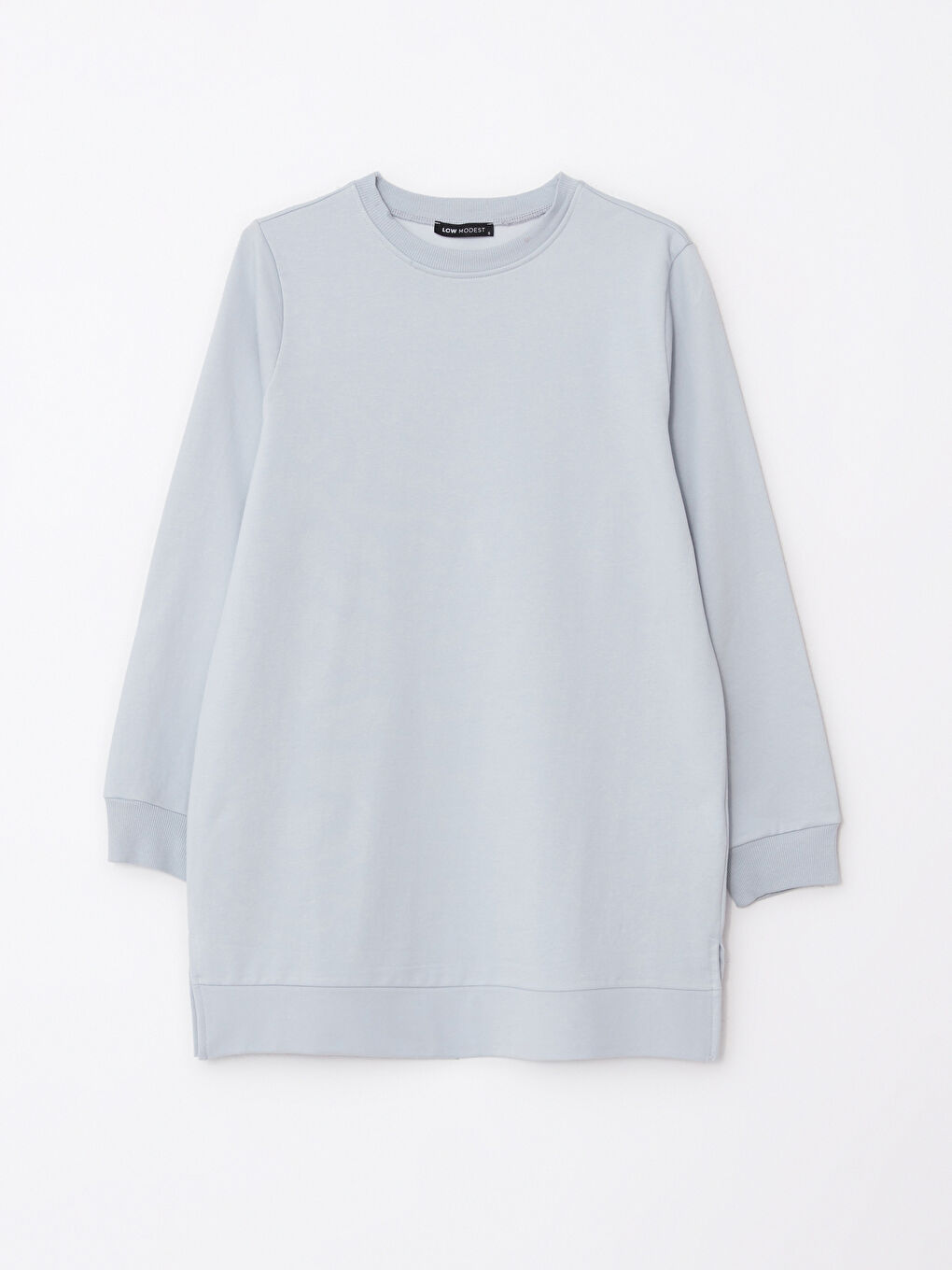 Mavi Bisiklet Yaka Düz Uzun Kollu Kadın Sweatshirt Tunik-5