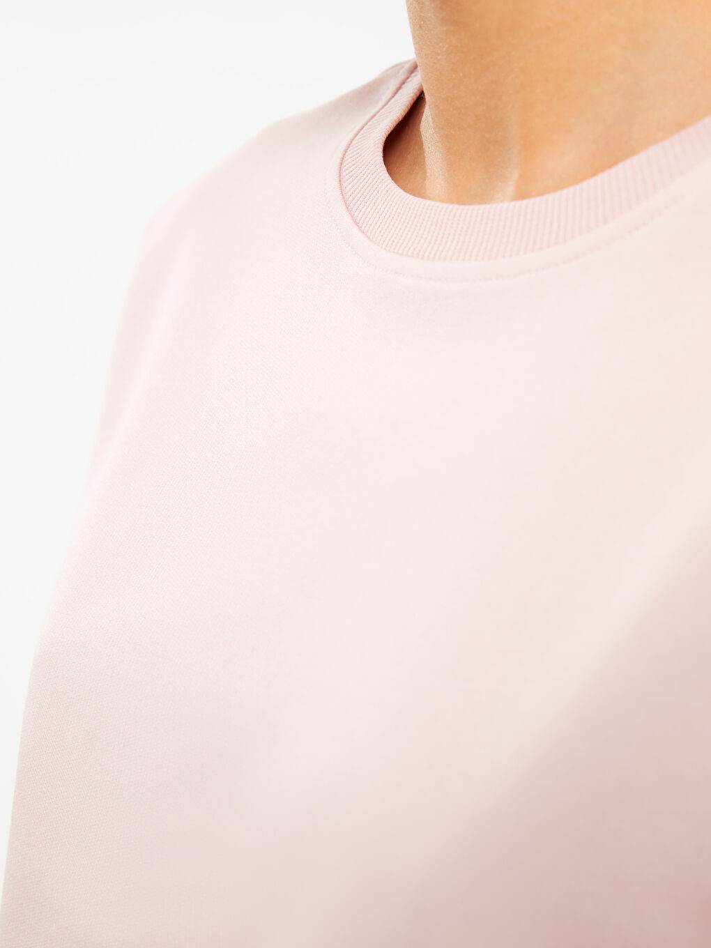 Crew Neck Plain Long Sleeve Women's Sweatshirt Tunic-3