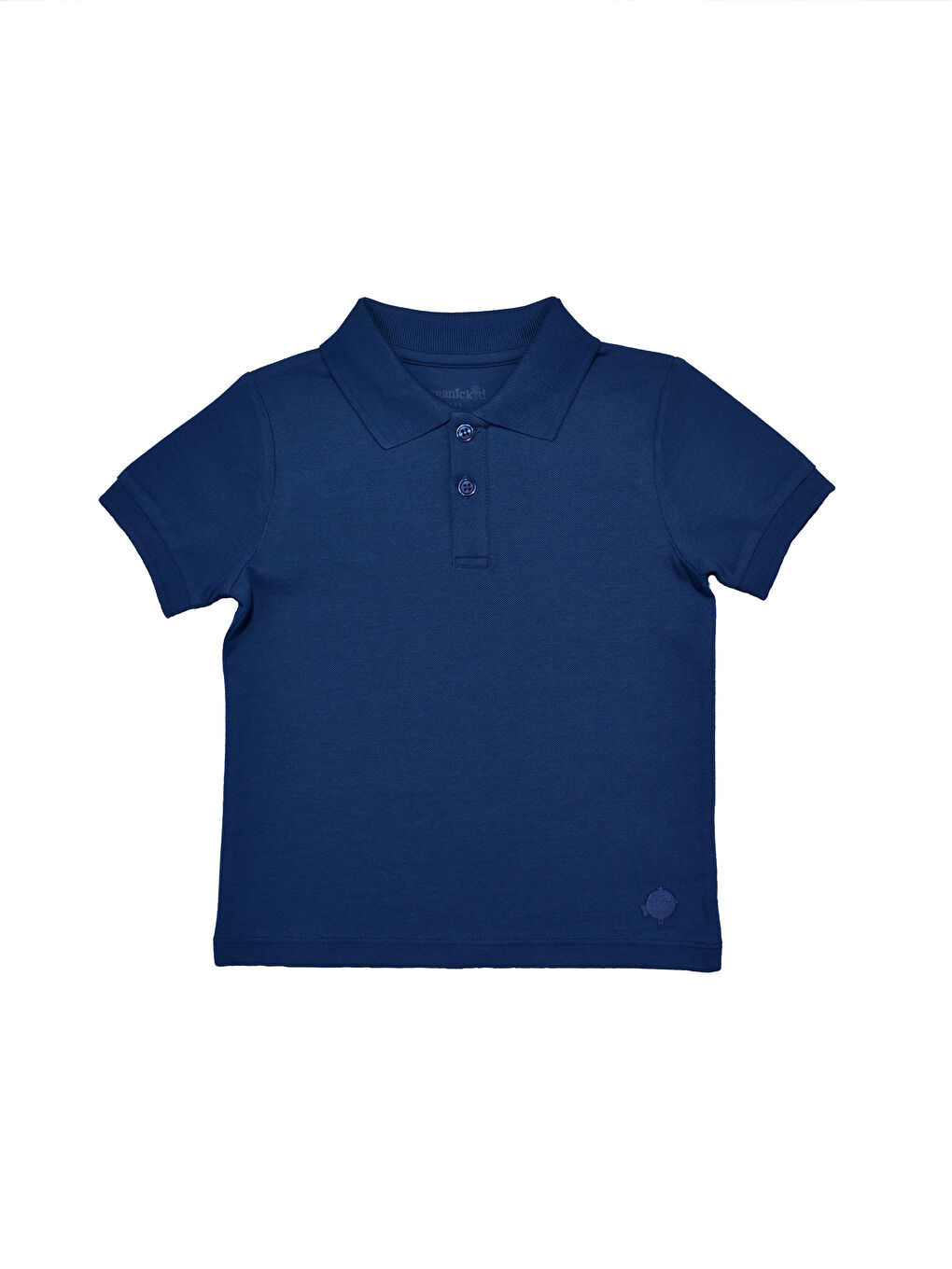 ORGANICKID Lacivert Polo Yaka Basic Kısa Kollu Erkek Çocuk Tişört