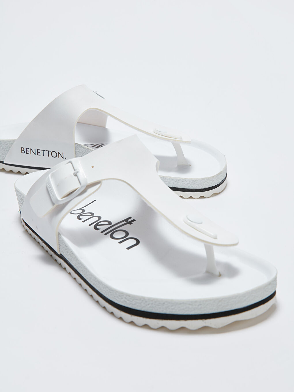 Beyaz Parmak Arası Erkek Plaj Terliği-2