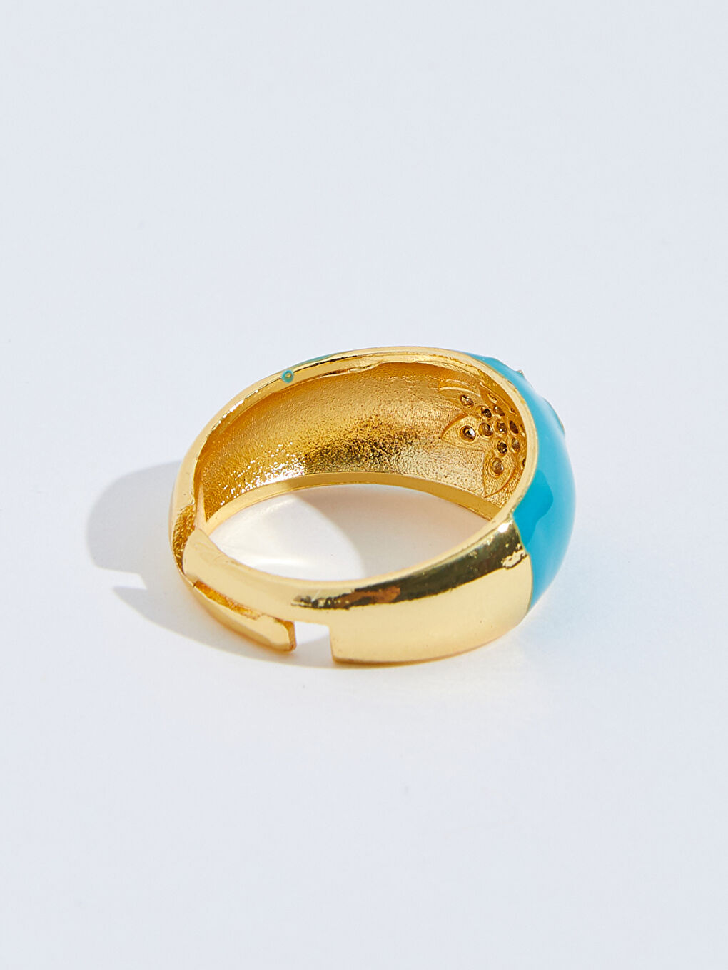 Mavi Milamelia Mineli Çiçek Taşlı Kadın Yüzük-1