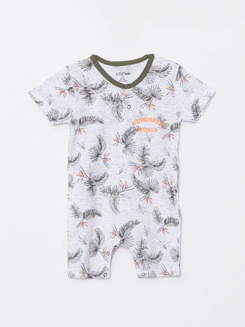 Turuncu Bisiklet Yaka Erkek Bebek Tulum