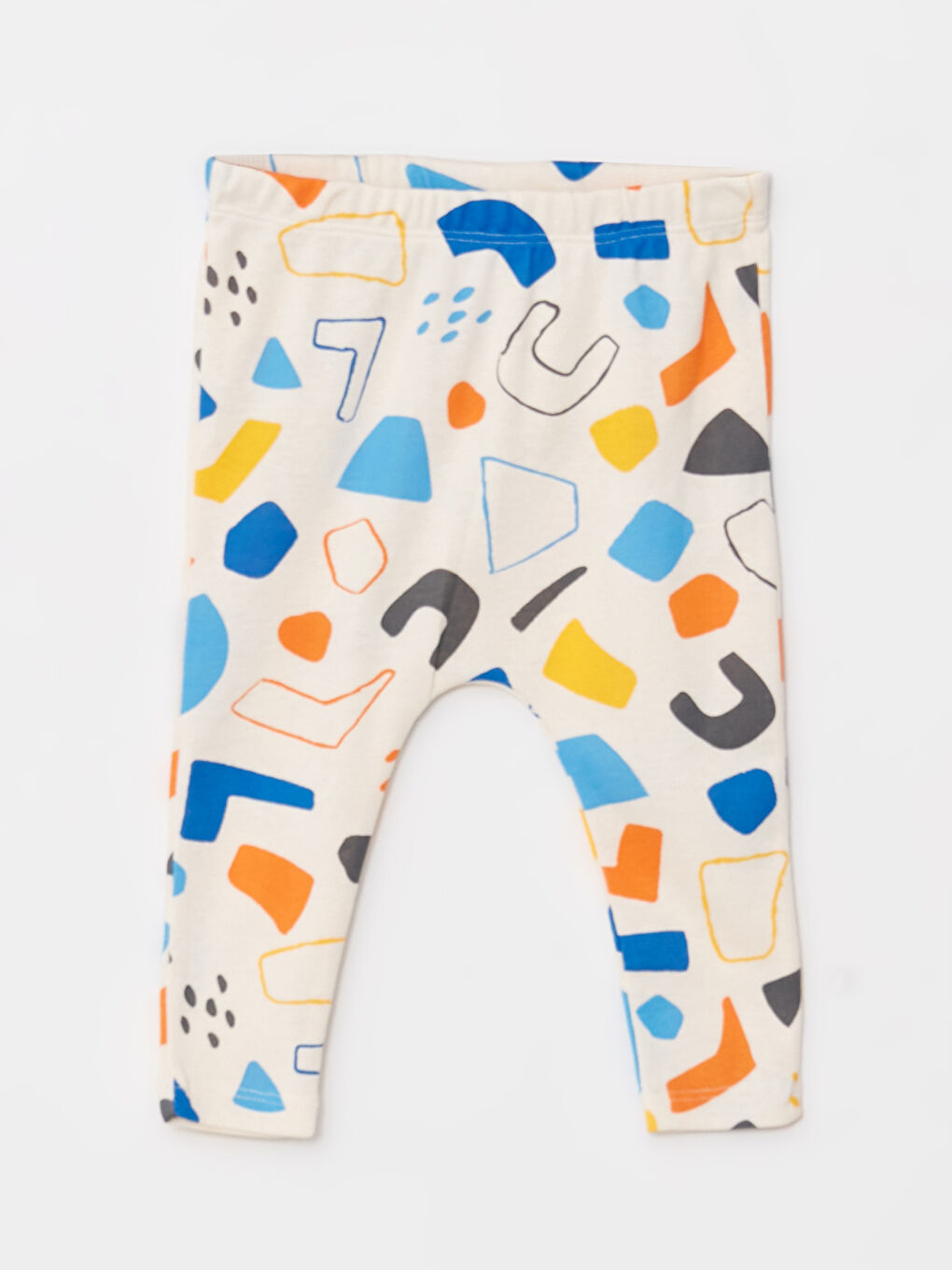 Ekru Bisiklet Yaka Kısa Kollu Baskılı Erkek Bebek Çıtçıtlı Body ve Pantolon 2'li Takım-2