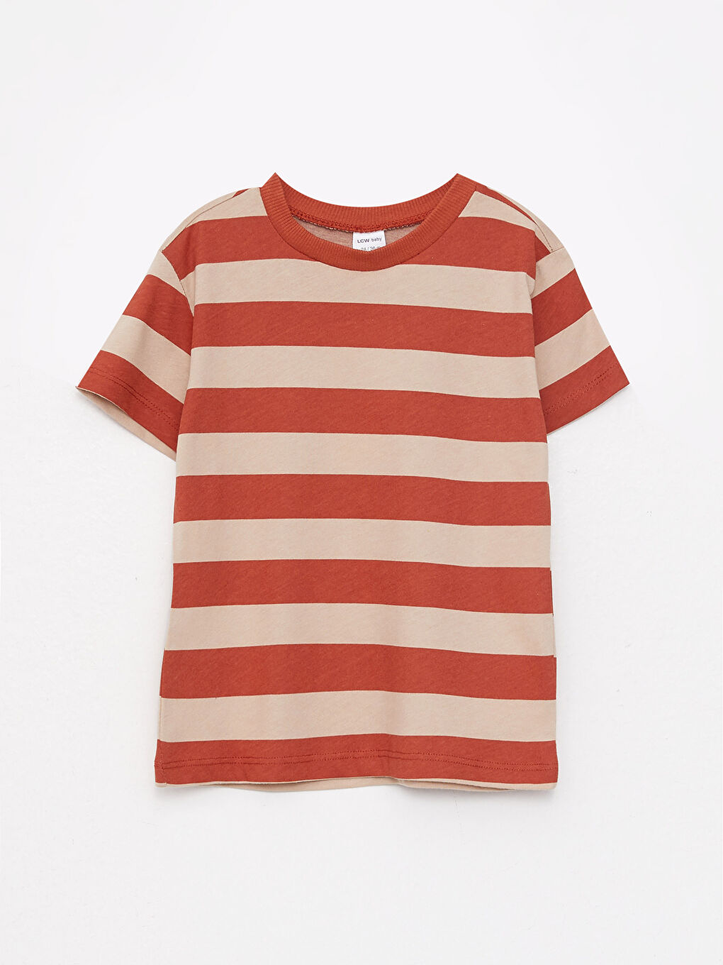 Tricou pentru Bebeluși Băieți cu Guler Rotund, Mânecă Scurtă, Vărgat