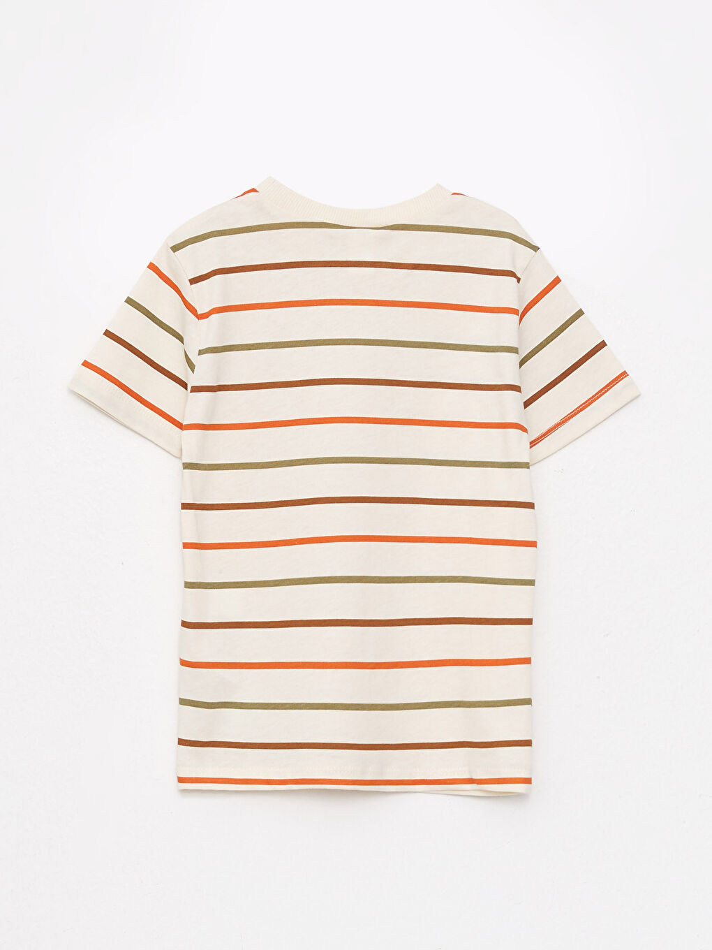 Tricou pentru Bebeluși Băieți cu Guler Rotund, Mânecă Scurtă, Vărgat-1