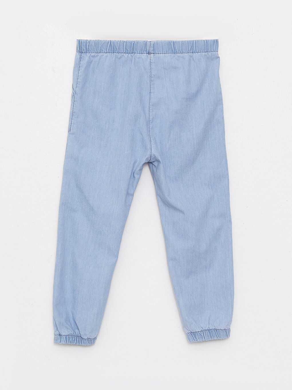 İndigo Beli Lastikli Basic Kız Bebek Jean Pantolon-1