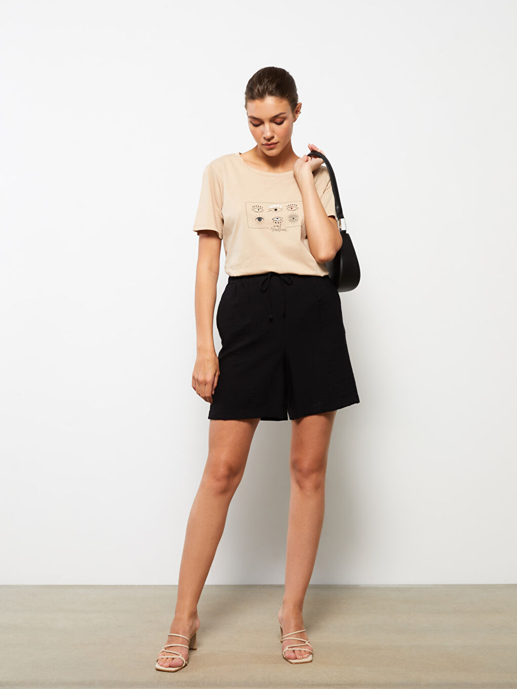 Crew Neck Printed Short Sleeve Cotton Women's T-shirt