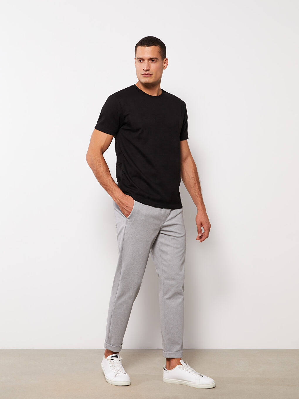 Crew Neck Short Sleeve Men's T-Shirt-2