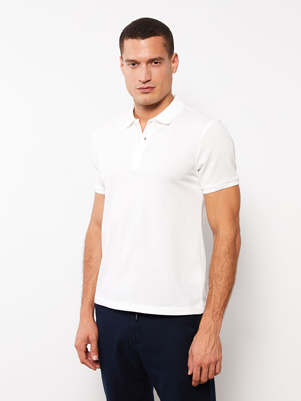 Polo Neck Short Sleeve Men's T-Shirt-2