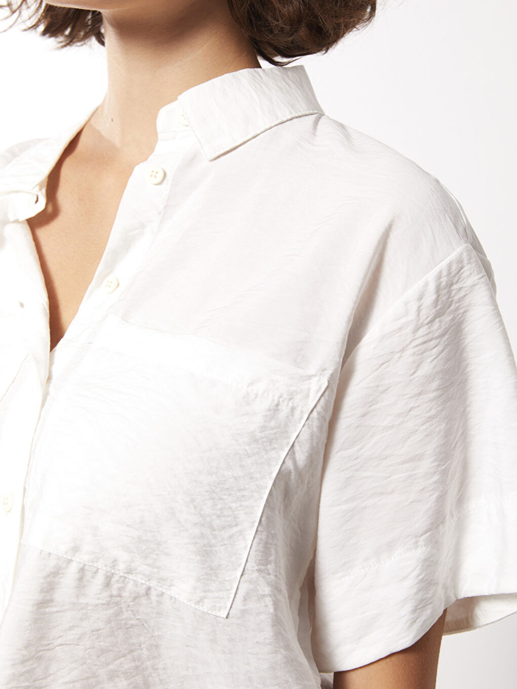 XSIDE Chemise Femme à Manches Courtes Droite avec Fermeture à Boutons sur le Devant-3