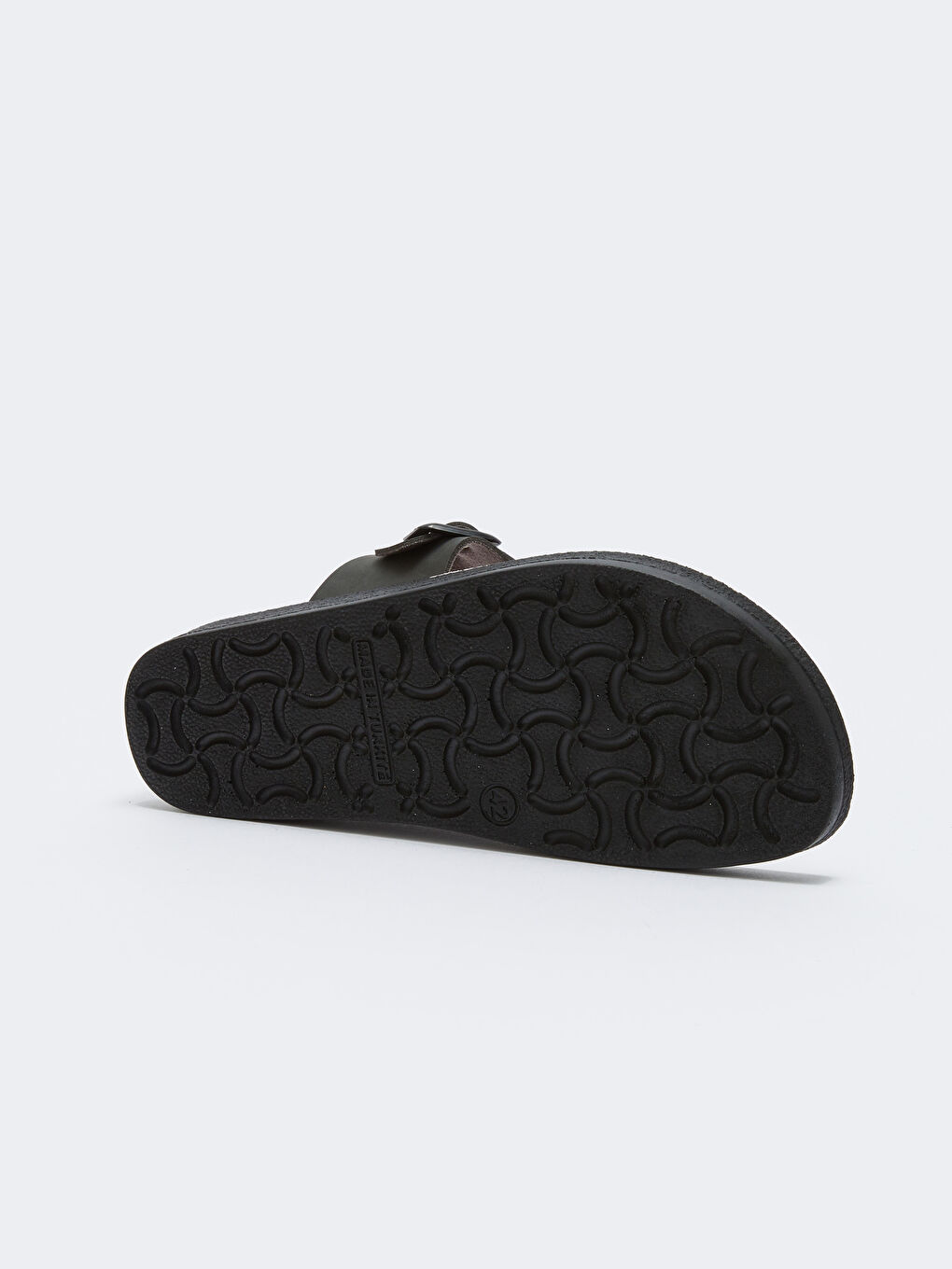 Gri Deri Görünümlü Parmak Arası Erkek Terlik-3