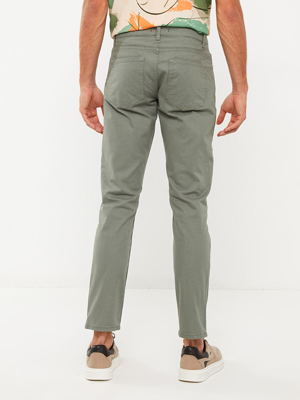 Yeşil Slim Fit Gabardin Erkek Pantolon-3