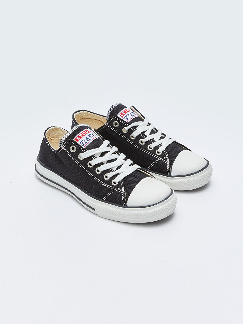 Siyah Baskılı Bağcıklı Kadın Spor Ayakkabı