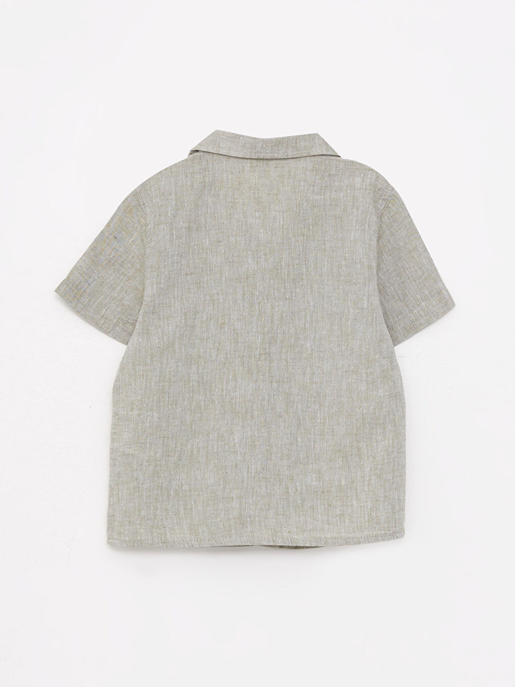 Haki Kısa Kollu Basic Erkek Bebek Gömlek-1