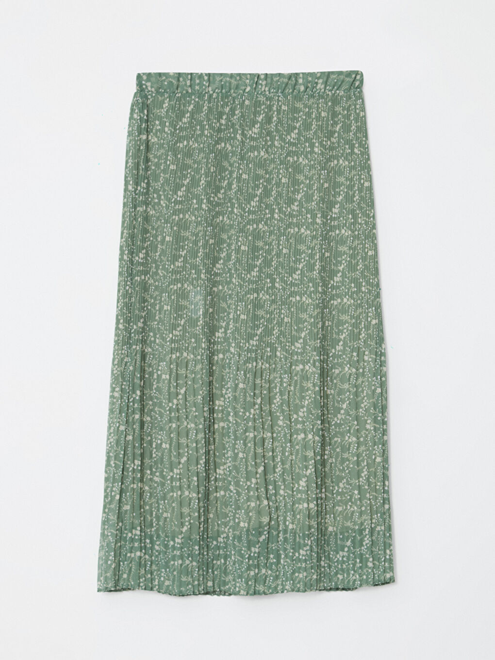 Elasticated Waist Patterned Pleated Women's Skirt -S2N268Z8-LRT