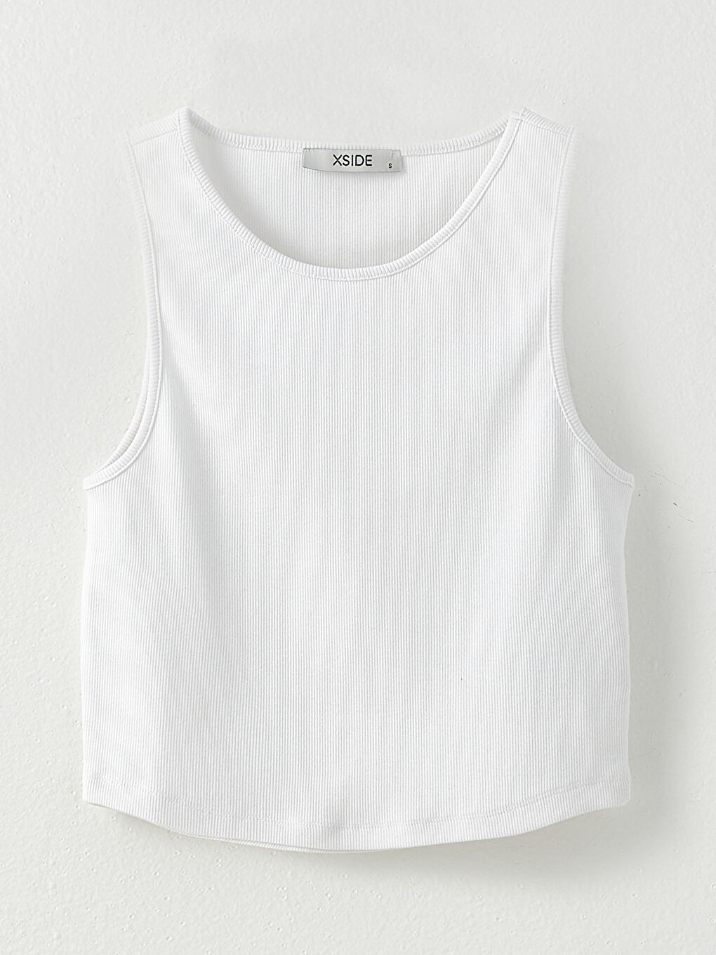 Crop Top Simplu cu Guler Rotund pentru Femei-5